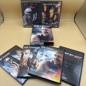 Bruce Willis Movie Lot - DVDs - Die Hard 1-3 - 12 Monkeys & The 5th Element